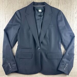 J.Crew Size 6 Black Wool Blend Blazer Tailored Career Regent Style Jacket